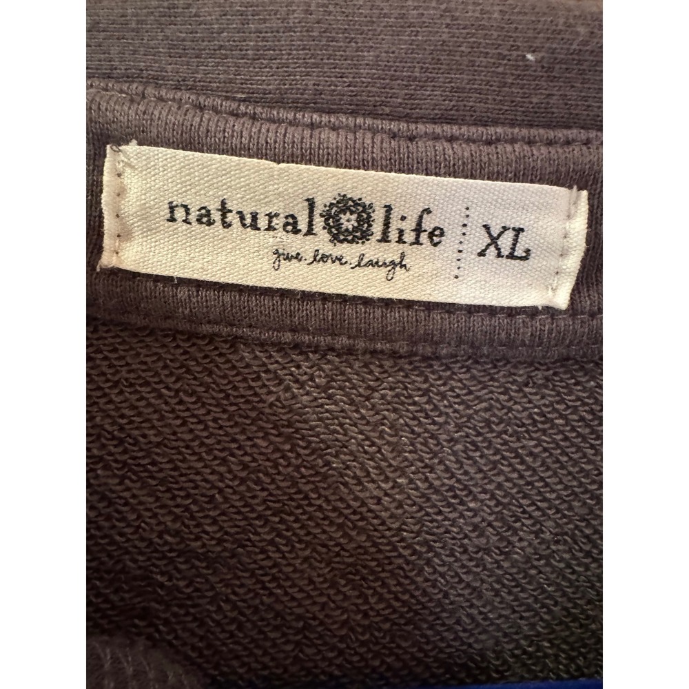 Natural Life XL gray Tiered Sweatshirt Dress Long Sleeve Collared – Small Stain - Picture 3 of 12